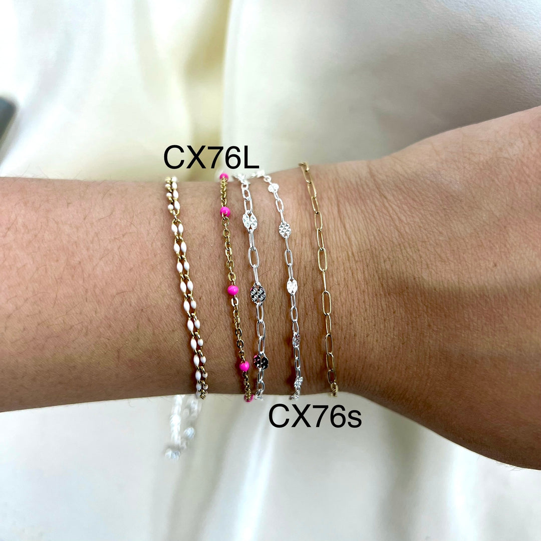 CX76L: 3.2mm Checkerboard + Paperclip (3+1) chain by the foot