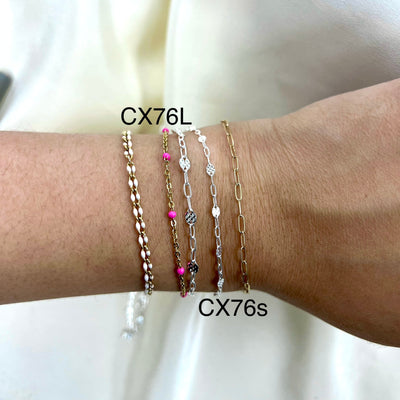 CX76L (3+1): 3.2mm Checkerboard + Paperclip - Chain by the foot