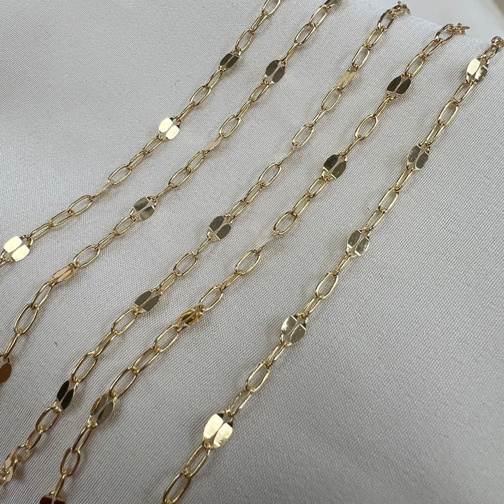 CX69L: 3.2mm Sequin + Paperclip (3+1) chain by the foot