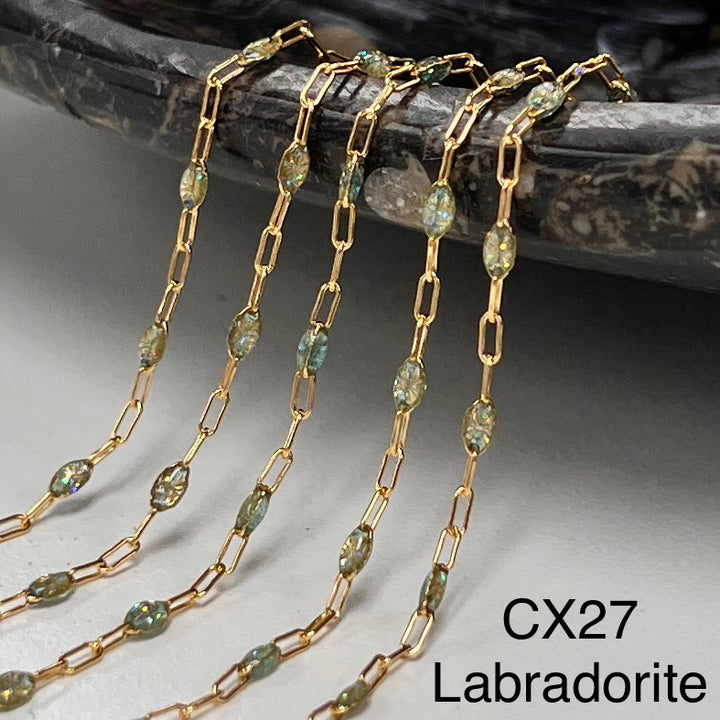 CX27: Enamel Paperclip Chain by the foot