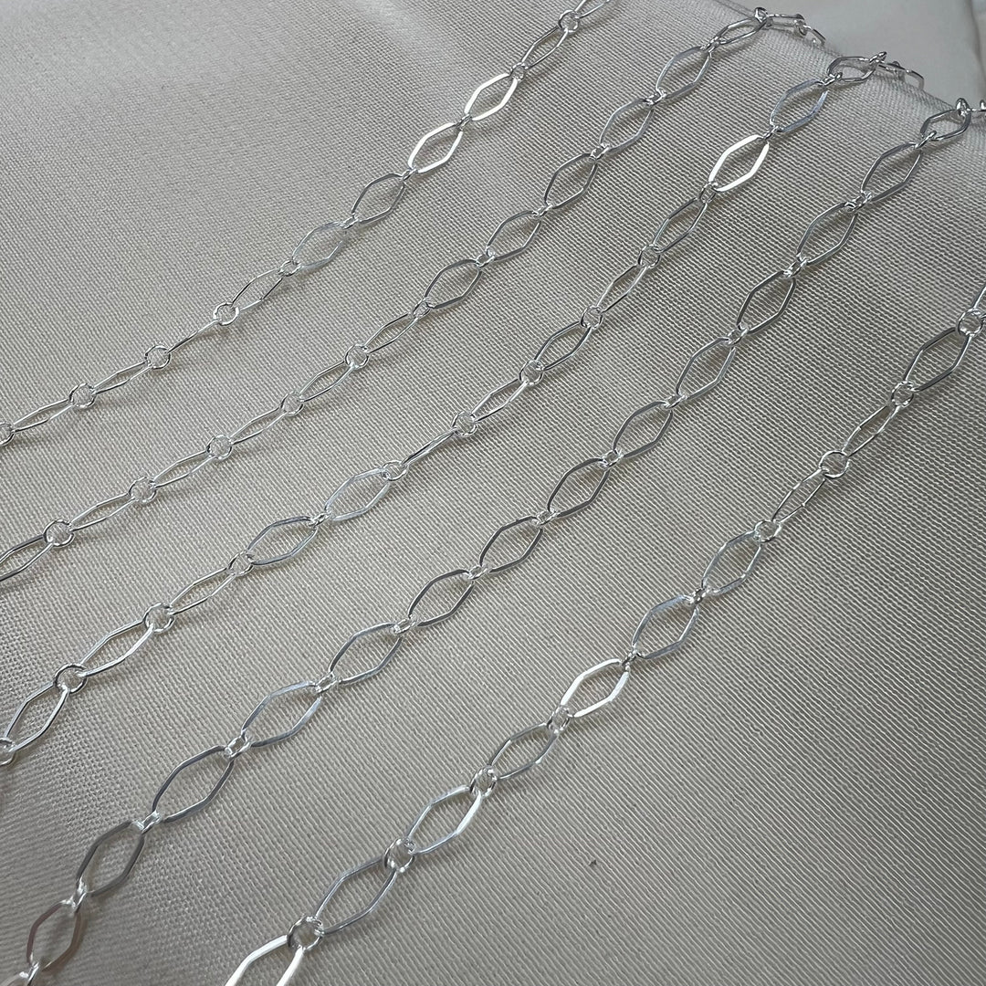 CX78: Alternating 3mm Diamond Link chain by the foot