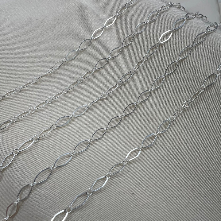 CX78: Alternating 3mm Diamond Link chain by the foot