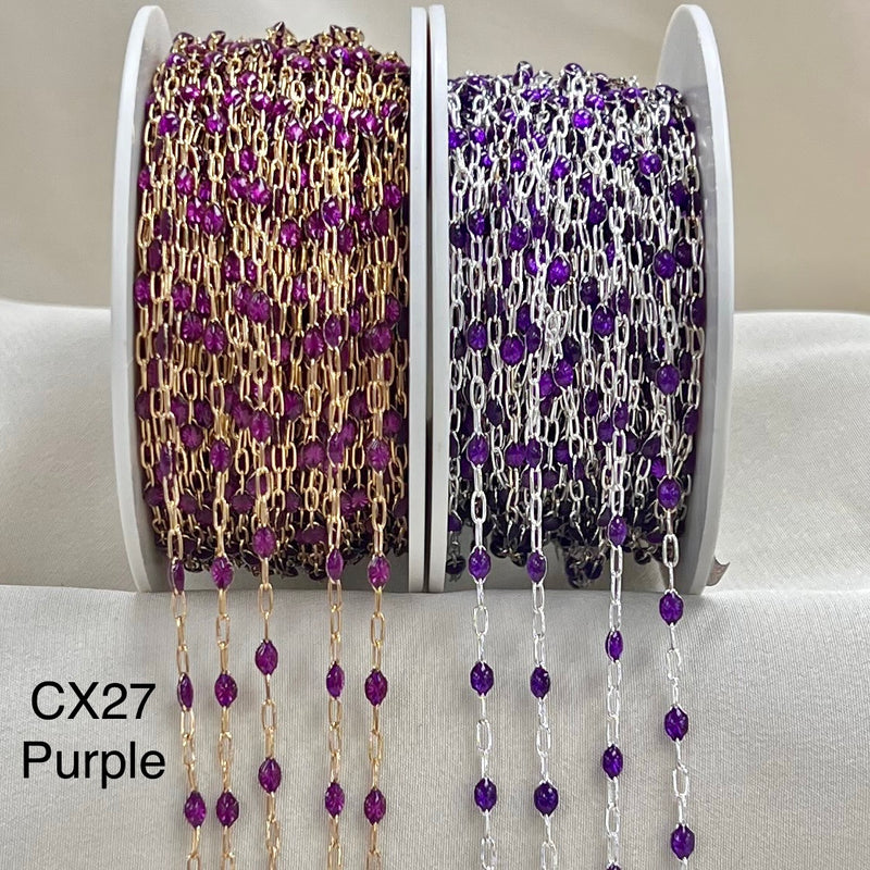 CX27: Enamel Paperclip Chain by the foot