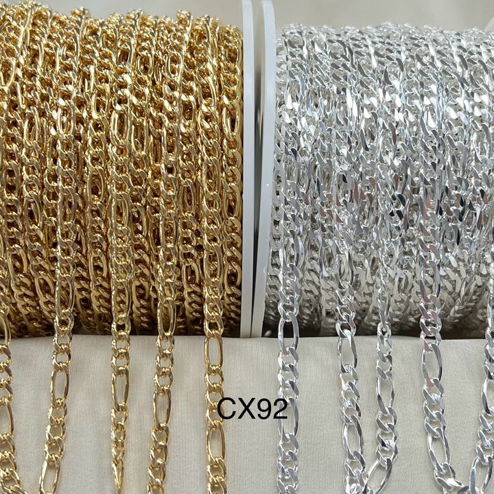 CX92 - 3.7mm Figaro chain by the foot