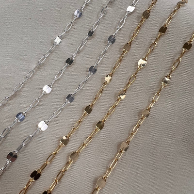 CX69S: Sequin + Paperclip Chain  - By the Foot