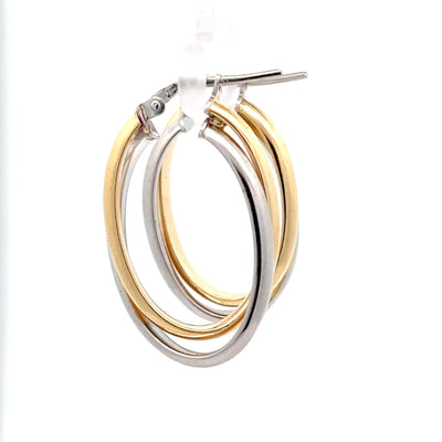 Oval Interlocking Hoops - Sterling Silver 5036
