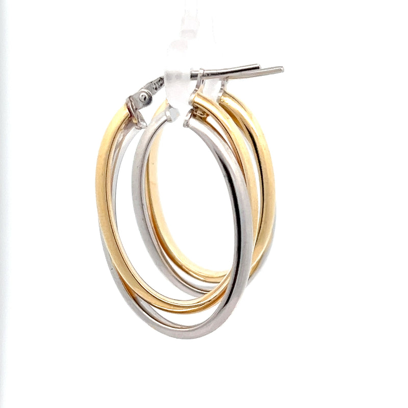 Oval Interlocking Hoops - Sterling Silver 5036