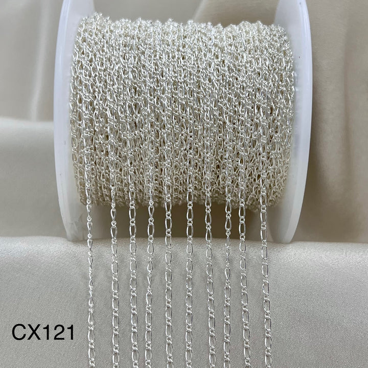 CX121 - 1.5mm (1+1) Figaro Chain by the foot