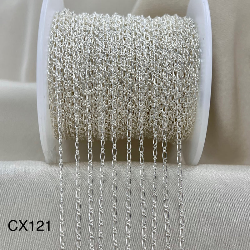 CX121 - 1.5mm (1+1) Figaro Chain by the foot