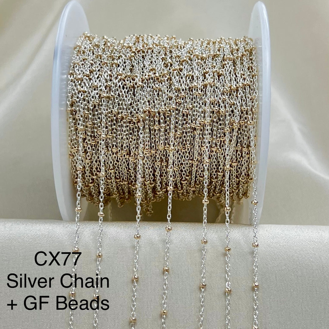 CX77 - Two Tone Satellite chain by the foot (26ga only)