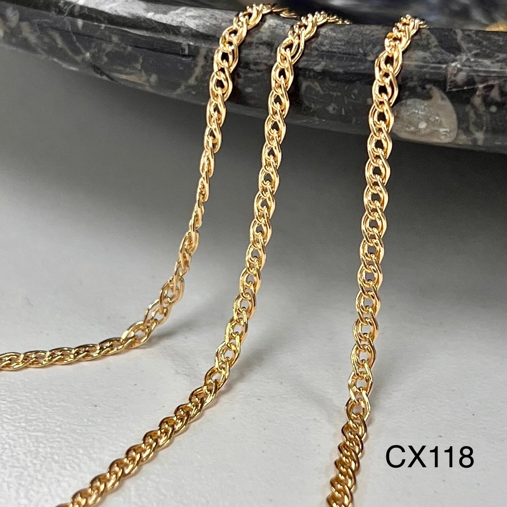 CX118 - 2.4mm Interlocking Curb Chain by the foot
