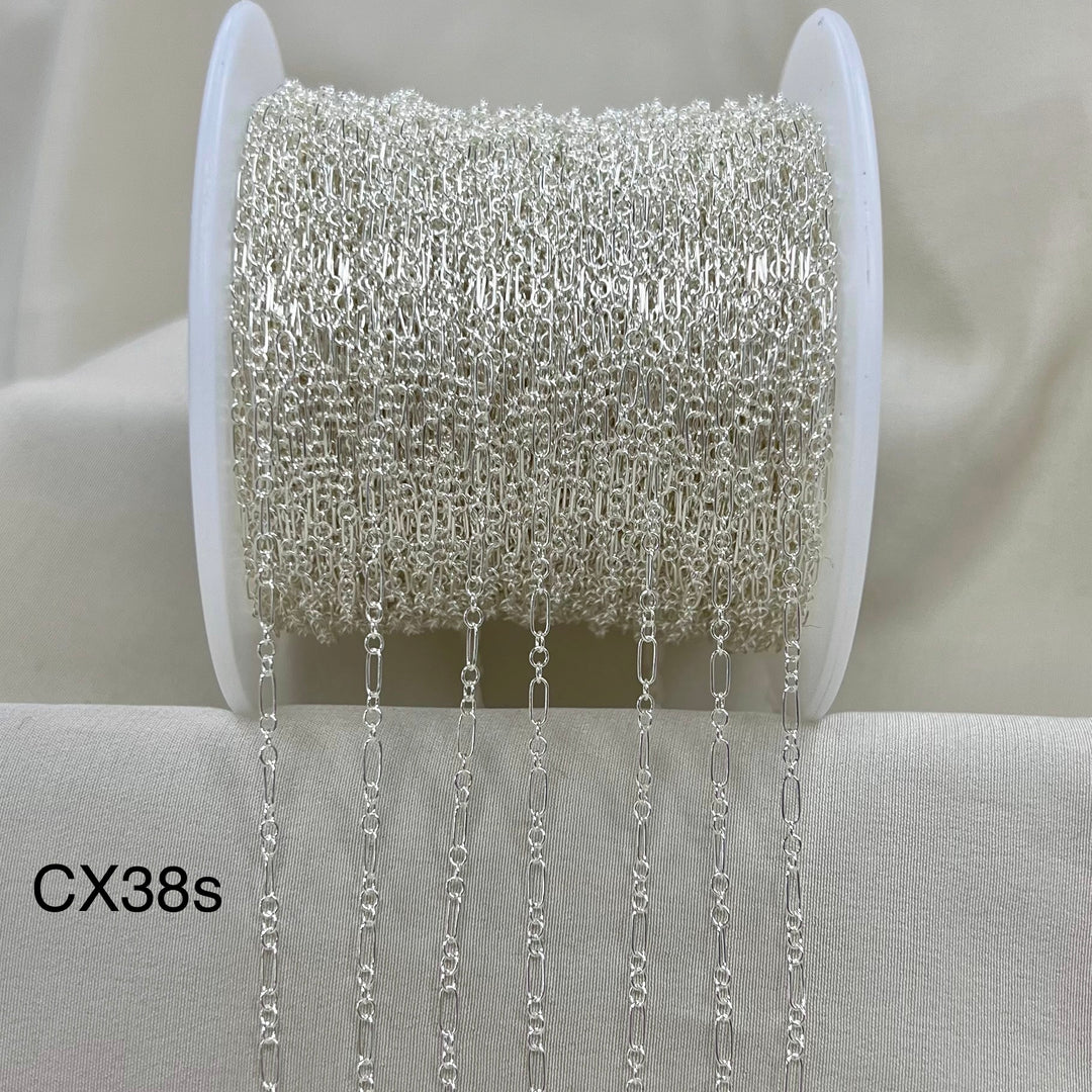 CX38S: Long + Short 1.7mm small PC chain by the foot