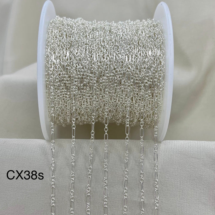 CX38S: Long + Short 1.7mm small PC chain by the foot