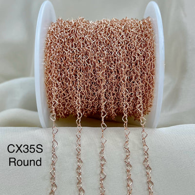 CX35S: 3.2mm Small Heart Chain by the foot