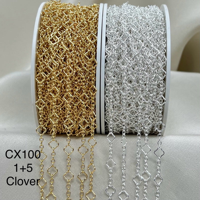 CX100 - 4.8mm Clover + Cable Link (5+1) Chain by the foot