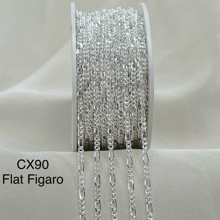 CX90 - Flat 2.1mm Figaro chain by the foot