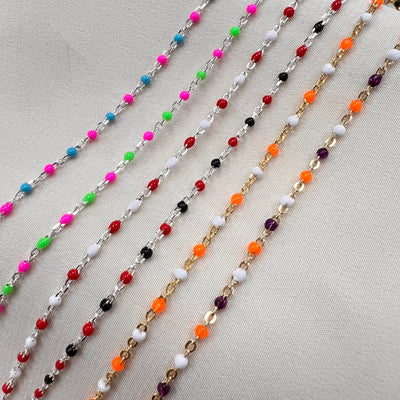 Multicolor Enamel Satellite Chain - by the foot