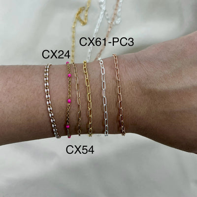 CX61-PC3: 2.6mm Textured Paperclip #3 Chain By the Foot