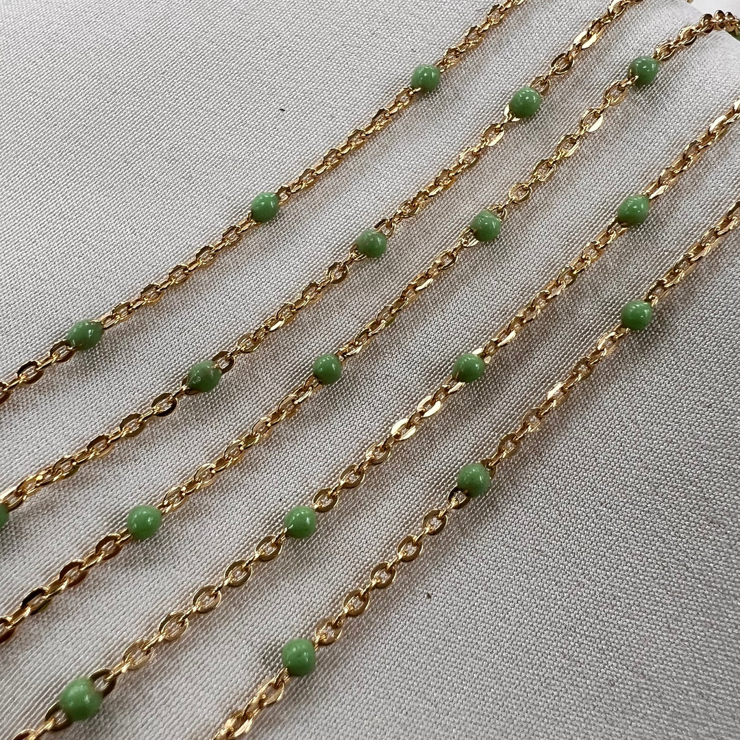 CX24: 15mm Space Enamel Satellite Chain by the foot (24GA Jump Ring)