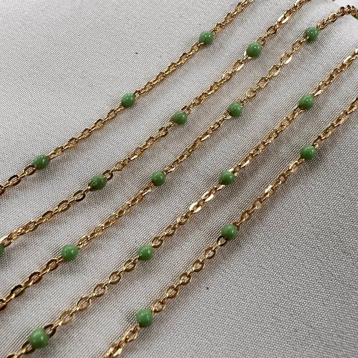 CX24: 15mm Space Enamel Satellite Chain by the foot (24GA Jump Ring)