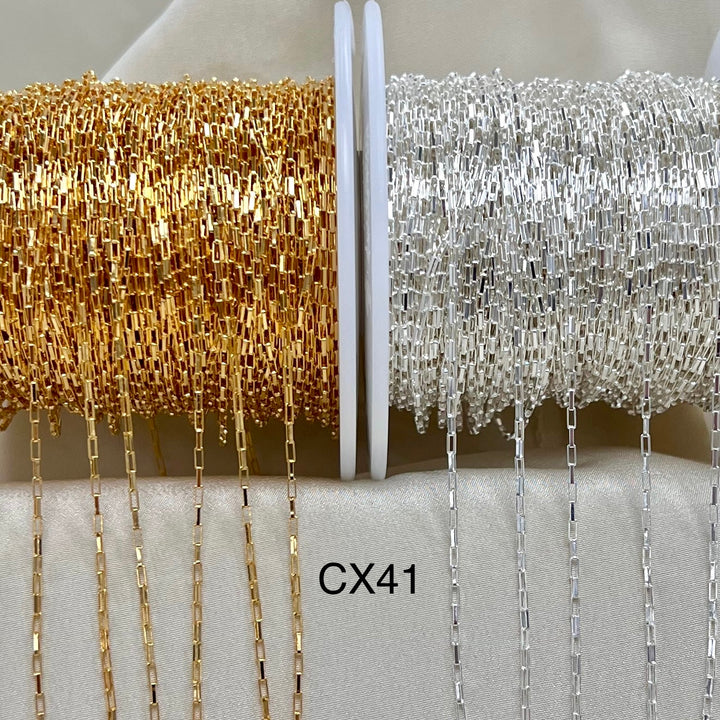 CX41: 1.3mm Long Box chain by the foot