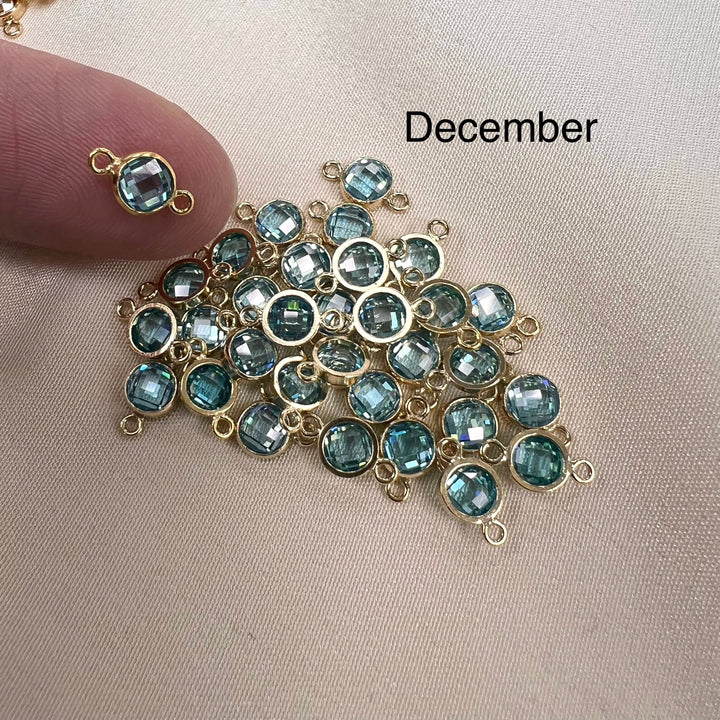 CN29 - 4mm CZ Flatback Birthstone Connector