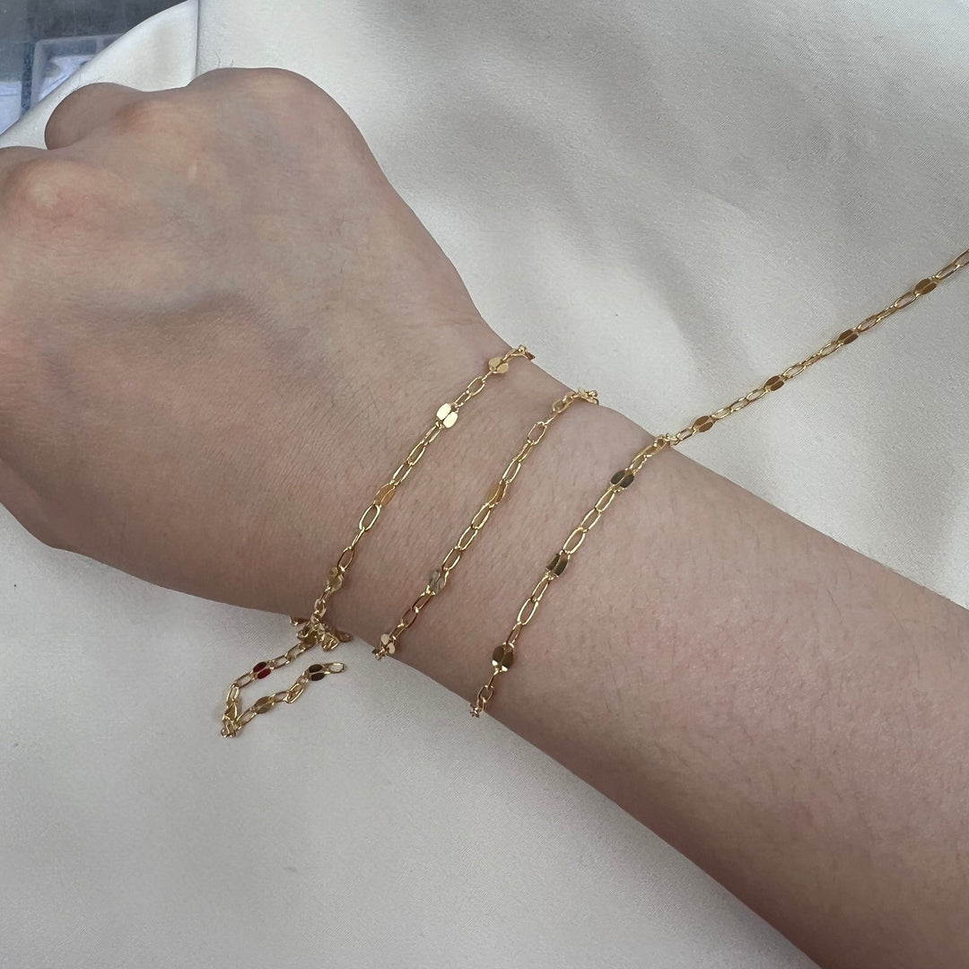 CX69L: 3.2mm Sequin + Paperclip (3+1) chain by the foot