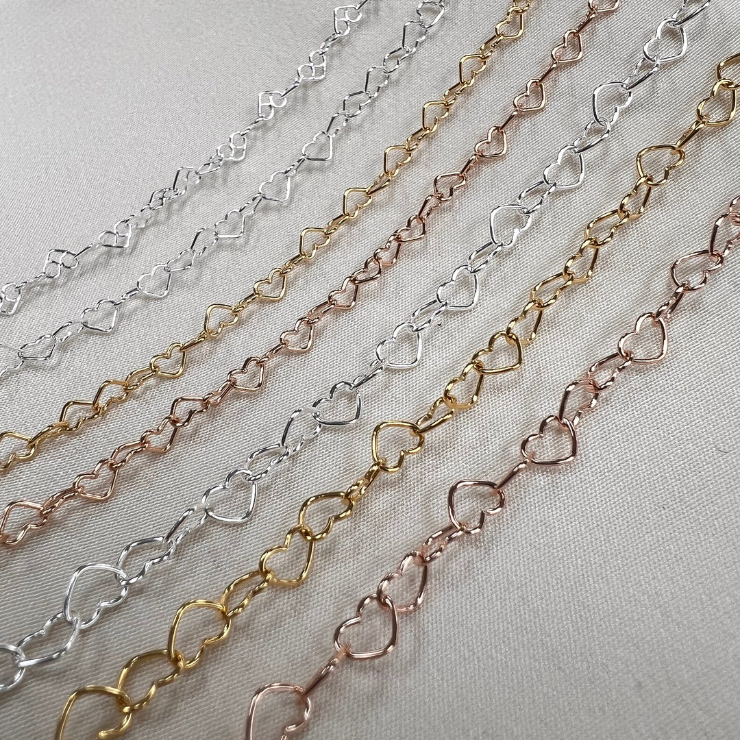 CX35L: Large Round Heart Chain by the foot