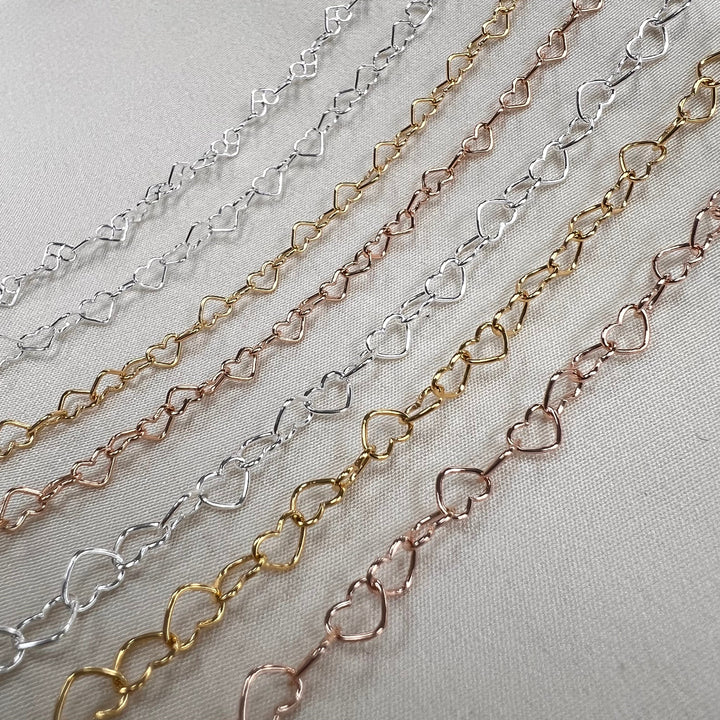 CX35L: Large Round Heart Chain by the foot