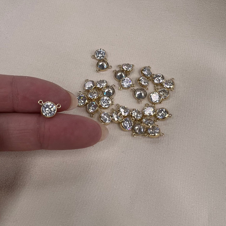CN27N: 6mm CZ Connector for Necklaces (Pack of 2)