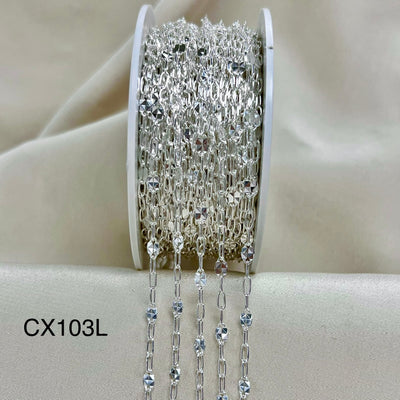 CX103L: 3.2mm Disco + Paperclip (3+1) Chain by the foot
