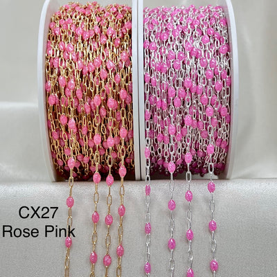CX27: Enamel Paperclip Chain by the foot