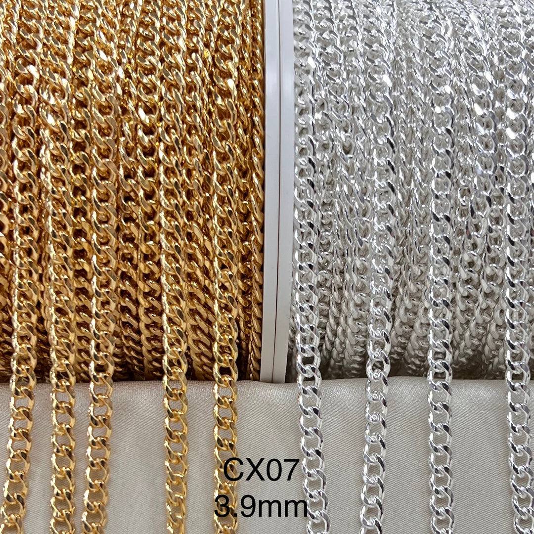 CX07 - 3.9mm Half Round Curb Chain by the foot