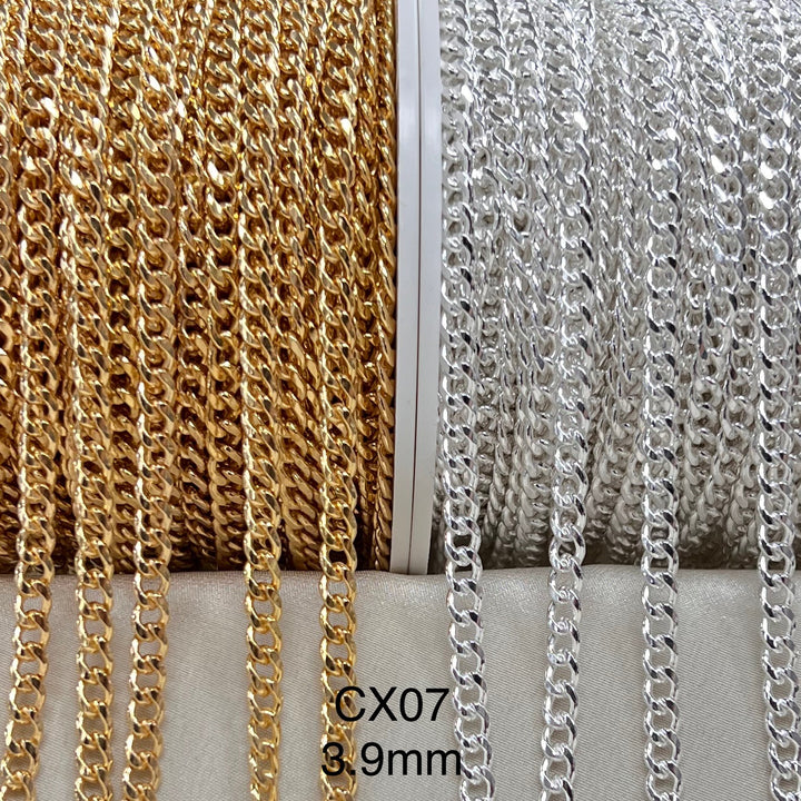 CX07 - 3.9mm Half Round Curb Chain by the foot