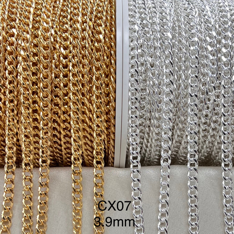 CX07 - 3.9mm Half Round Curb Chain by the foot
