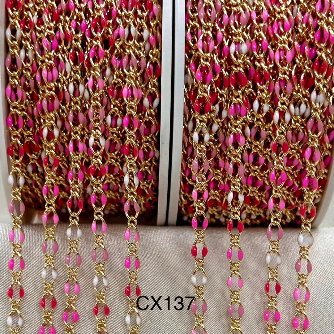 CX137 - 3.1mm Enamel Figaro (1+1) Chain by the foot – Oriental