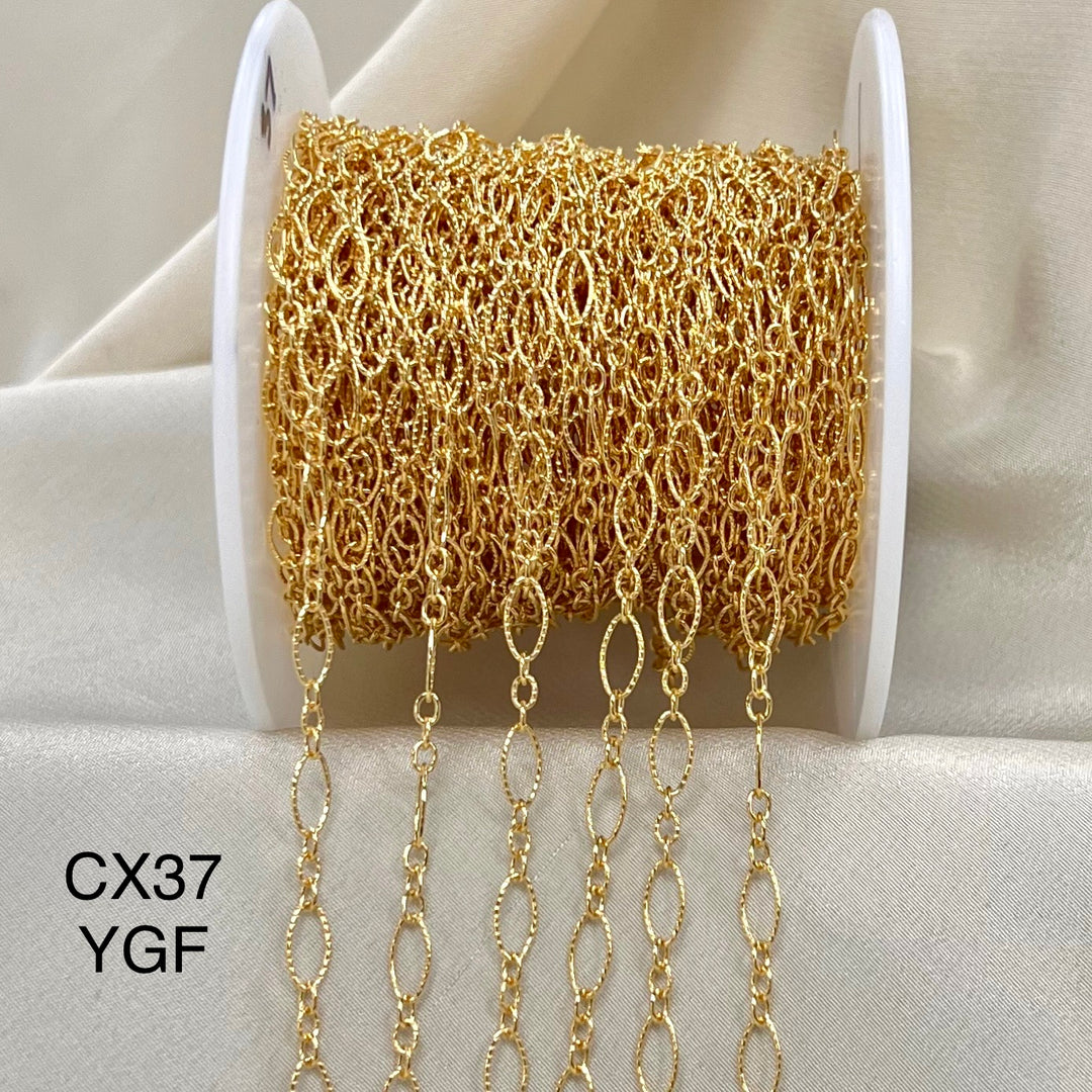CX37: Long + Short 4.4mm Oval Twist Link chain By the Foot