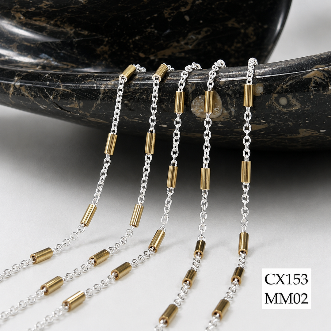 CX153 - 2.2mm Tube Satellite Chain by the foot