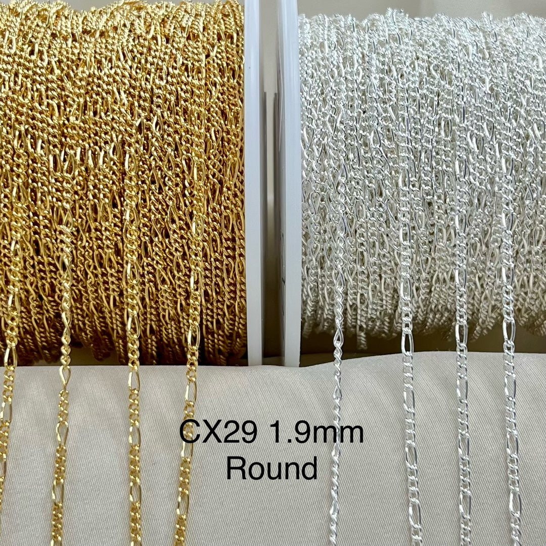 CX29: 1.7mm Figaro Chain by the foot