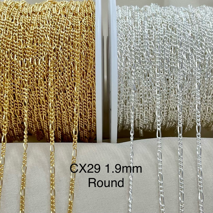 CX29: 1.7mm Figaro Chain by the foot