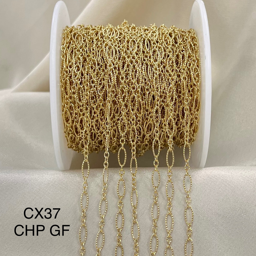 CX37: Long + Short 4.4mm Oval Twist Link chain By the Foot
