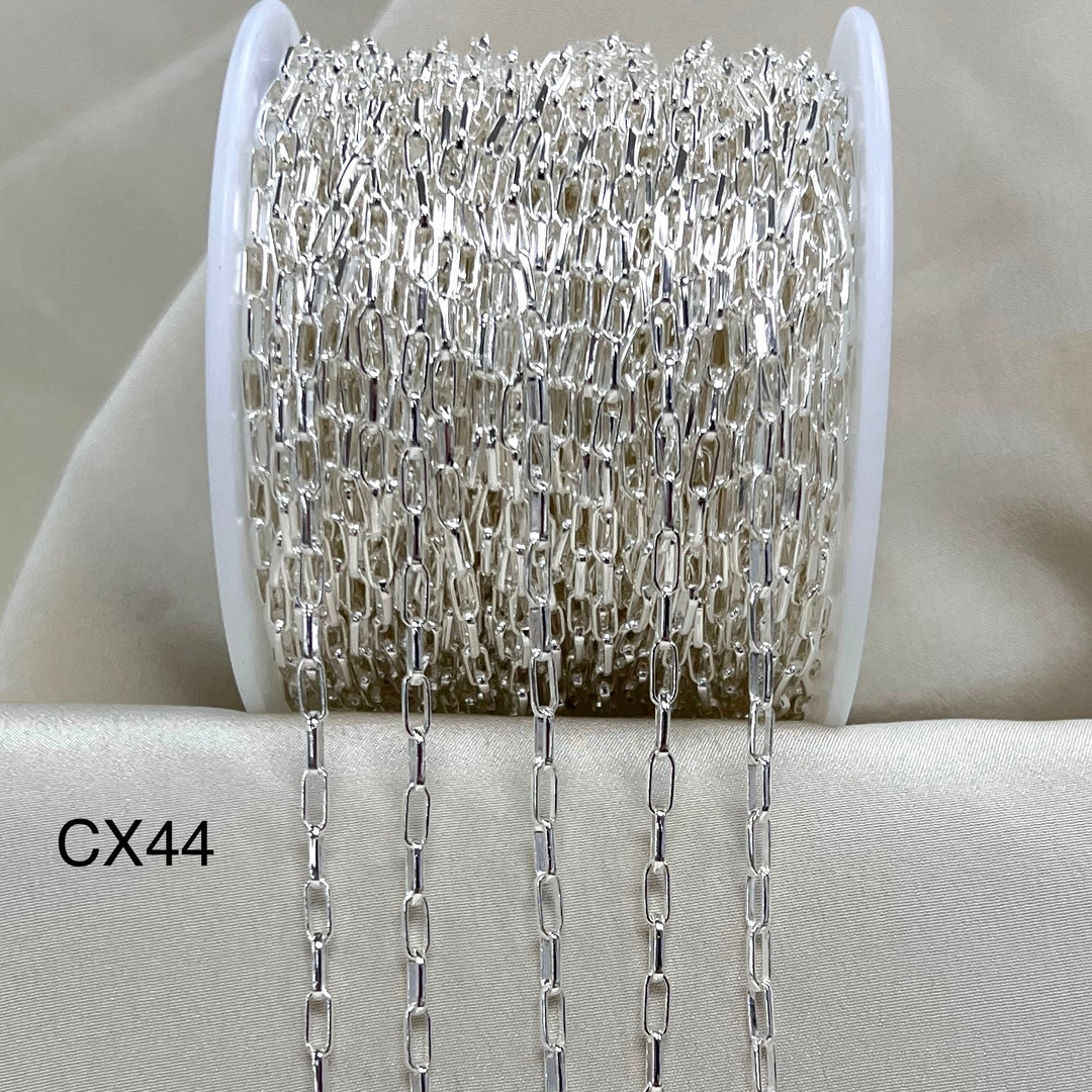 Spool of silver chain with &