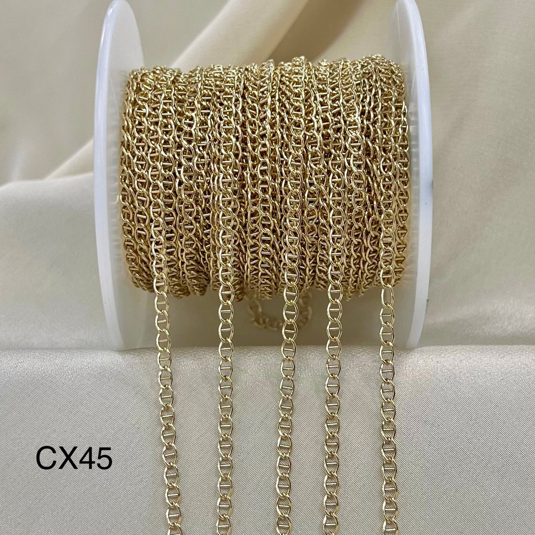 Gold mariner chain on a spool with &