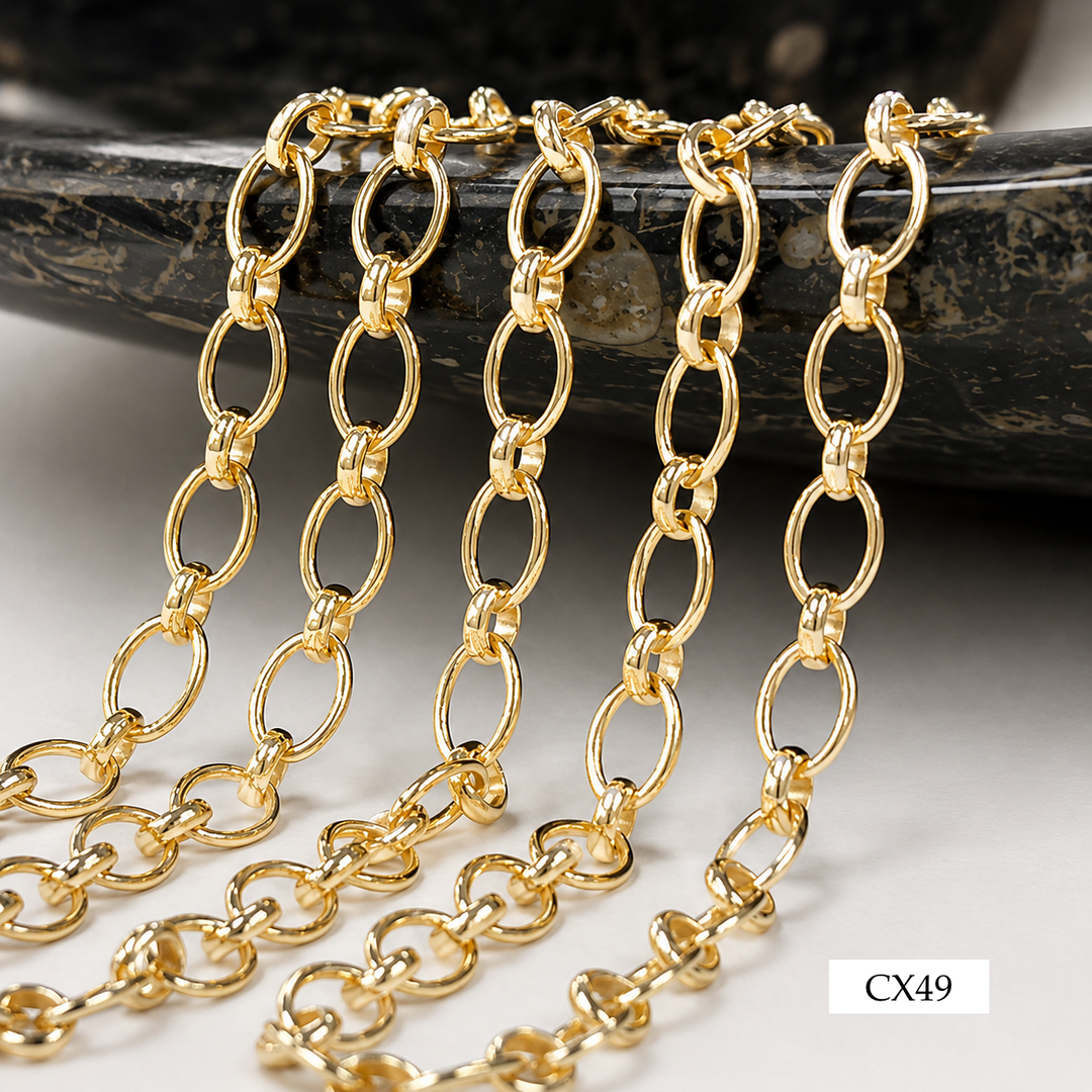 CX49: 4.5mm Oval Alternating (1+1) Chain By the Foot