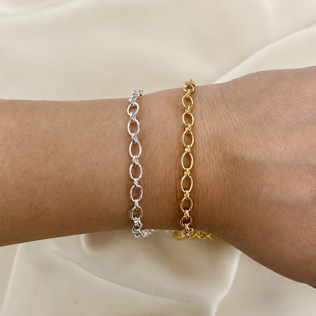 CX49: 4.5mm Oval Alternating (1+1) Chain By the Foot