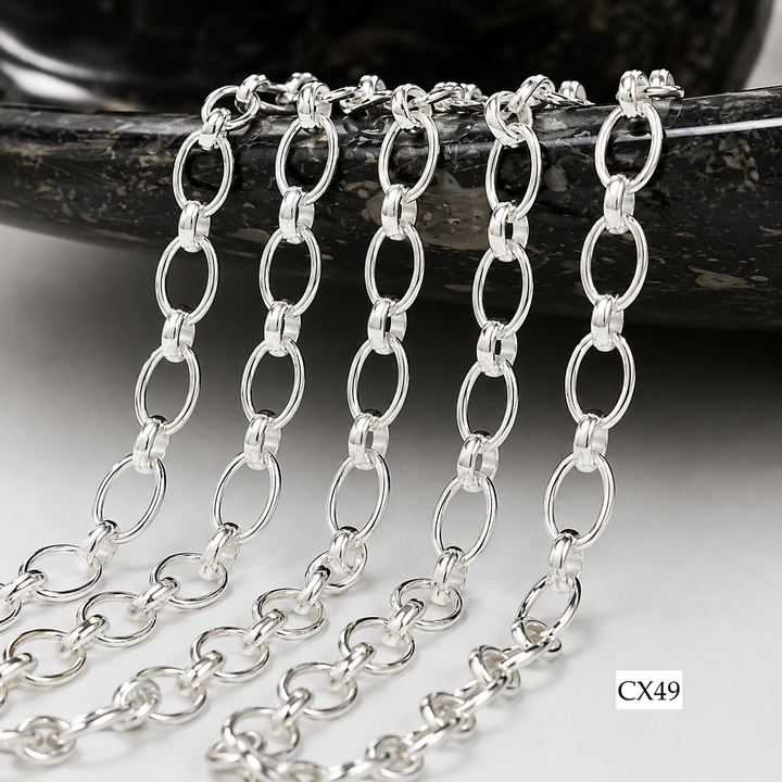 CX49: 4.5mm Oval Alternating (1+1) Chain By the Foot