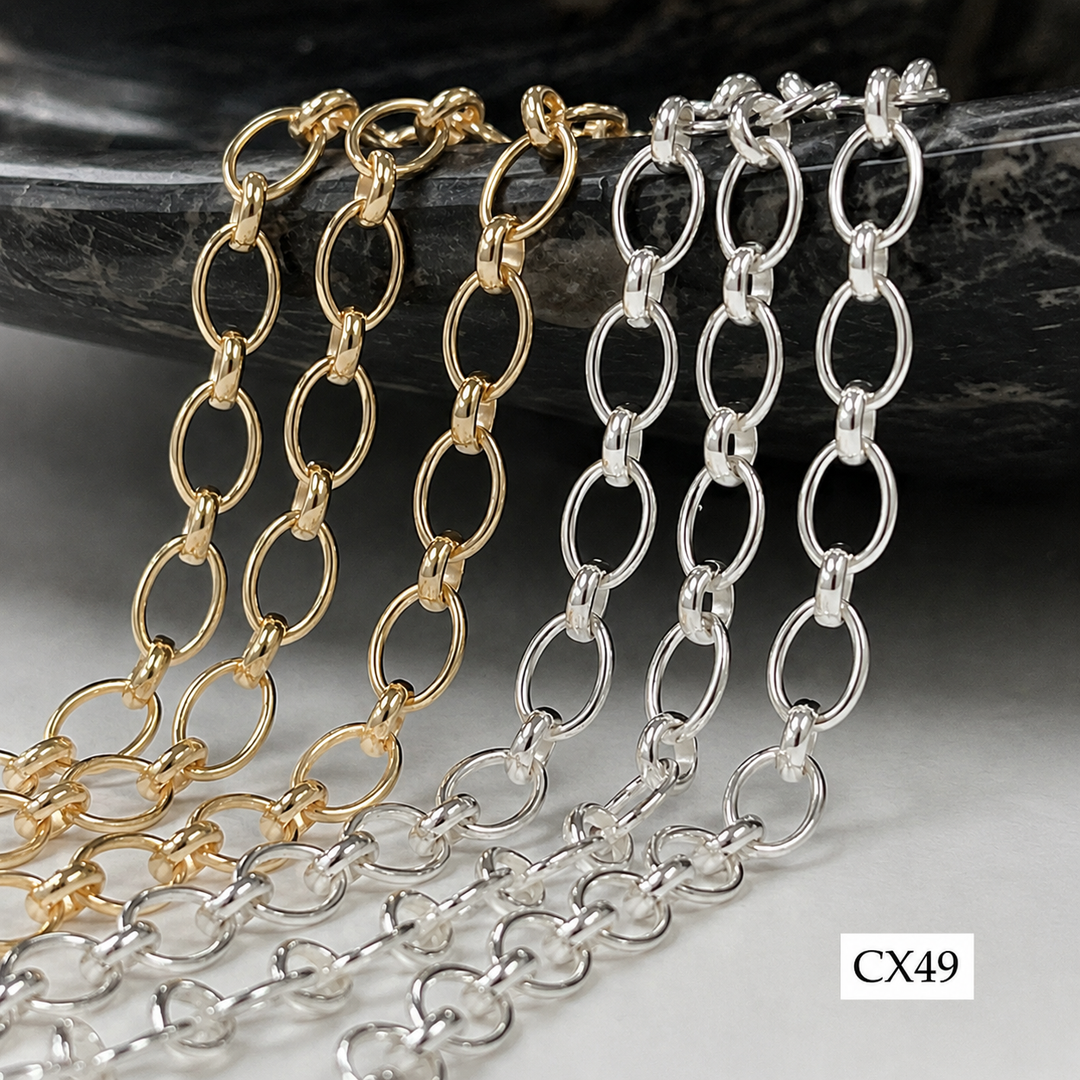 CX49: 4.5mm Oval Alternating (1+1) Chain By the Foot