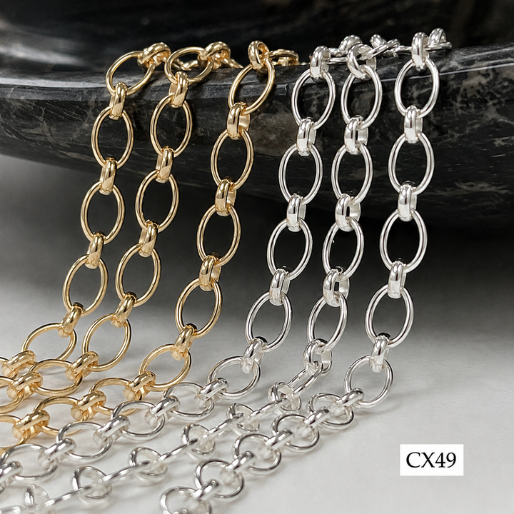 CX49: 4.5mm Oval Alternating (1+1) Chain By the Foot