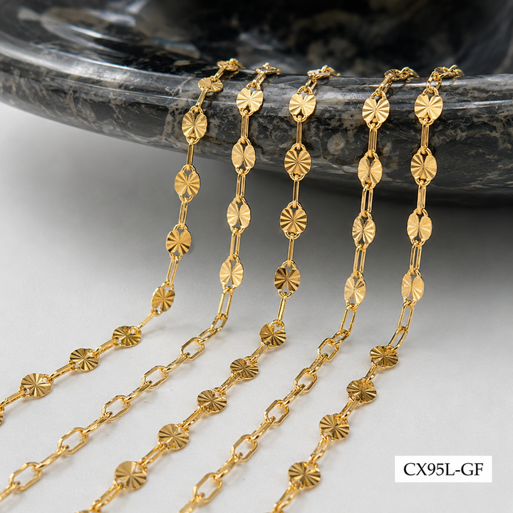 CX95L: 3.2mm Starlight + Paperclip (1+1) Chain by the foot