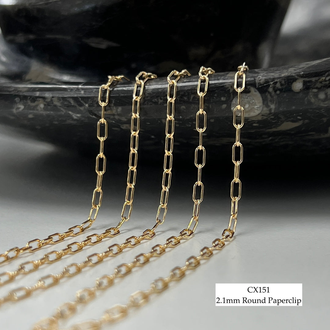 CX151 - 2.1mm Round Paperclip Chain by the foot